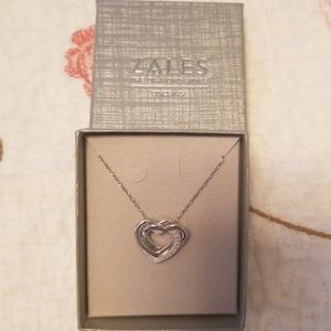 Zales triple heart 18 inch sterling silver necklac